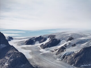 aerial view arctic ocean in greenland