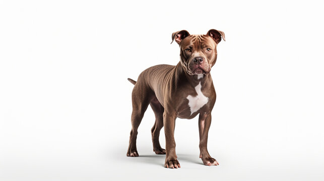 A pitbull on a white background
