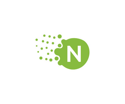 Nletter logo design vector template