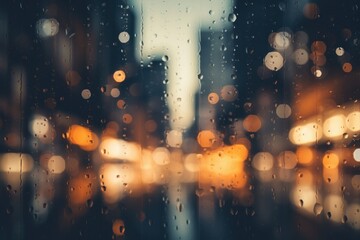 Obraz na płótnie Canvas bokeh lights of the city at night in a rainy day