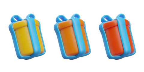 Set of vector gift boxes of different colors. Realistic round boxes with lids. Festive packaging. Place for logo, brand. Christmas bonuses and surprises