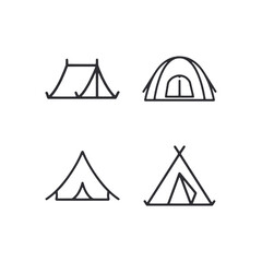 set of icons tent vector