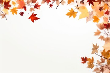 Autumn leaves, image with copy space