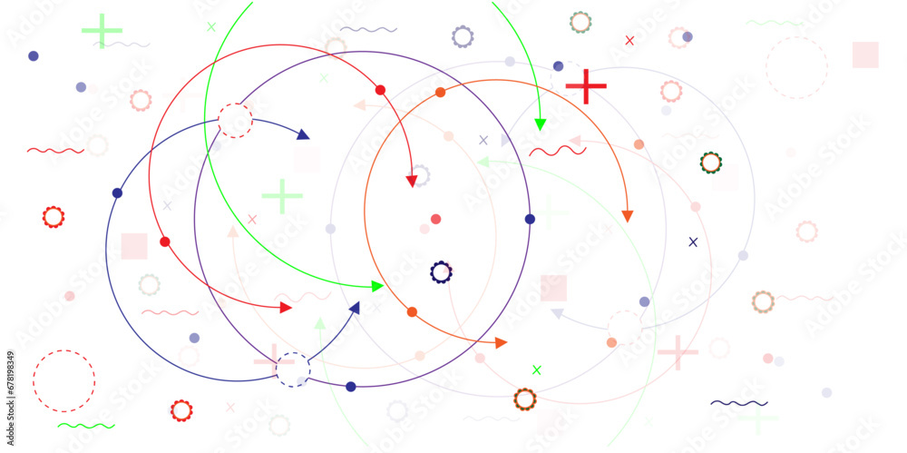 Poster Big data visualization, Plexus circles connection for global communication, science and technology background design.