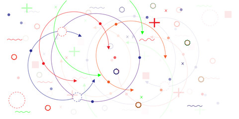 Big data visualization, Plexus circles connection for global communication, science and technology background design.