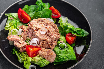 canned tuna salad meal eating cooking appetizer food snack on the table copy space food background rustic top view