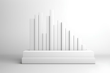 Downward bar chart graph on white background