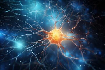 microscopic close up of a human neuron in the brain - human neuron