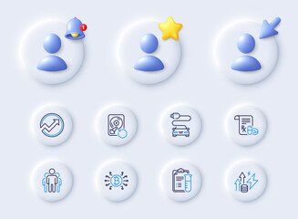 Group, Audit and Bitcoin system line icons. Placeholder with 3d cursor, bell, star. Pack of Energy inflation, Medical analyzes, Recovery hdd icon. Medical prescription, Car charge pictogram. Vector