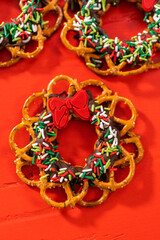 Chocolate Pretzel Christmas Wreath
