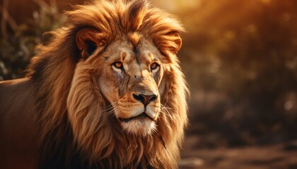 Obraz premium beautiful close up portrait of an african lion in the wild - wild life photography