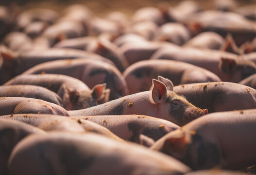 &Eacute;levage de cochons en batterie dans une porcherie