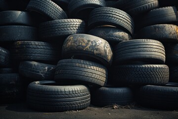 stack of tires - Stack of used and old Tires