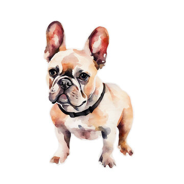watercolour french bulldog