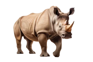 Foto auf Acrylglas Isolated Rhinoceros on Transparent Background, PNG, Generative Ai © TheLogoTip