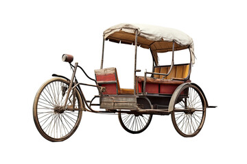 Fototapeta na wymiar Realistic 8K Illustration of a Rickshaw on Transparent Background, PNG, Generative Ai