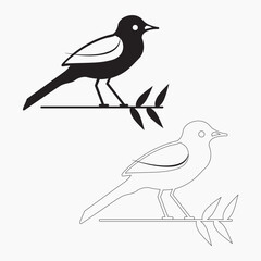Bird illustration line art vector eps