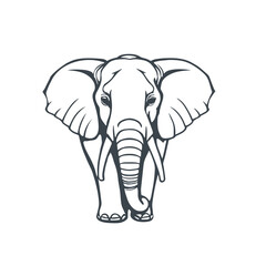 Elephant icon concept design stock illustration.