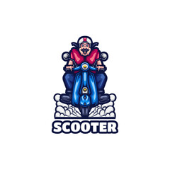 Scooter Mascot Logo Design