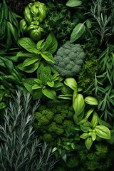 Various fresh herbs close up view. - obrazy, fototapety, plakaty