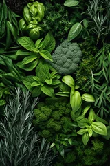 Foto op Plexiglas Various fresh herbs close up view. © Twomeows_AS