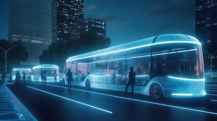 Envisioning the future of transportation AI generated illustration - obrazy, fototapety, plakaty