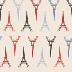 Travel Paris Seamless Pattern with Tower