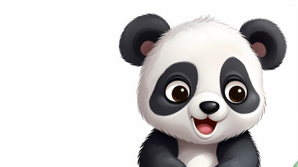 Hand drawn cartoon cute panda illustration
