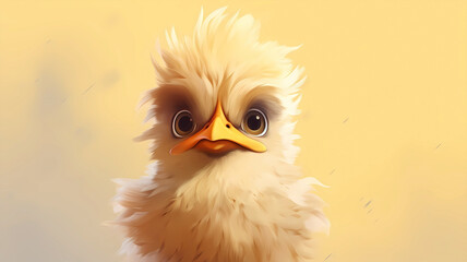 Hand drawn cartoon cute chick illustration
