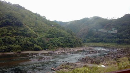 valley and mountain river