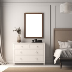 Mockup frame in  living room interior