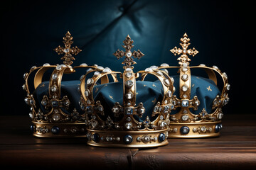 golden crown on black background