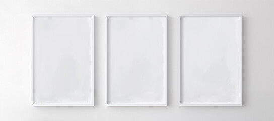 壁にかかった空白の額縁 - obrazy, fototapety, plakaty
