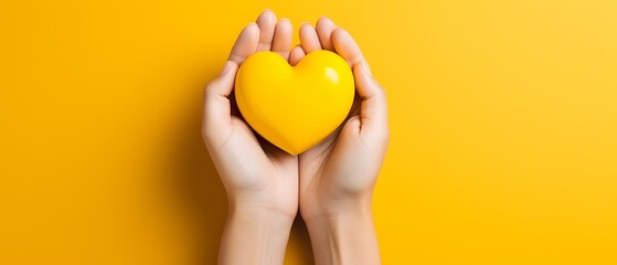 Heartfelt Bliss: Celebrating Love on a Yellow Canvas