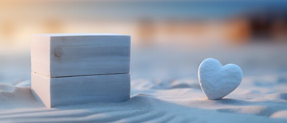 Whispers of Love: White Stone Heart in Violet Twilight