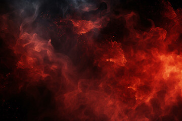 Abstract Red Fire Smoke on Black Background