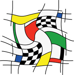 Tableau abstrait d'un circuit de course automobile	