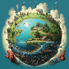 Fototapeta premium Save planet concept, Invest in our planet, Ecology concept, World environment day background