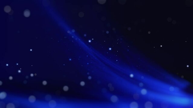 Softly glittering snowflakes aurora borealis motion. 4K UHD video loop northern lights blurred background animation.