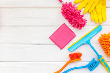 Various cleaning iteams and supplies for housework, cleaning house