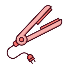 Hair straightener icon vector on trendy design