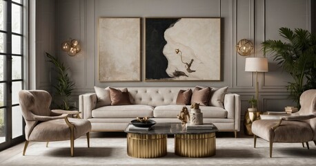 Contemporary Opulence Chic Home and Office Decor Spotlighting Modern Interior Details and a Timeless Classic Wall