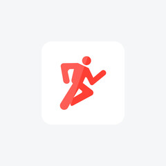 running, jogging, fitness,   icon  isolated on white background vector illustration Pixel perfect

