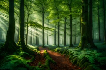 In the enchanting morning light, Plitvice National Park in Croatia reveals a breathtaking vista. 