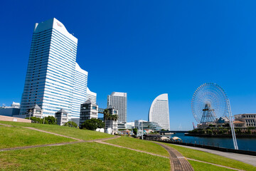 Obraz premium 神奈川県横浜市 みなとみらいの街並み