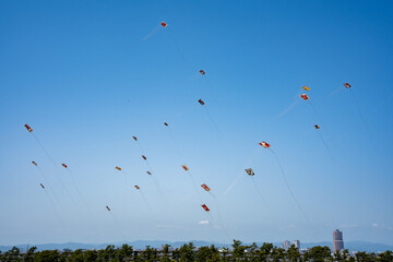 浜松まつりの凧揚げ