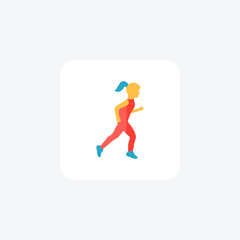 Fototapeta premium jogging, running, icon isolated on white background vector illustration Pixel perfect