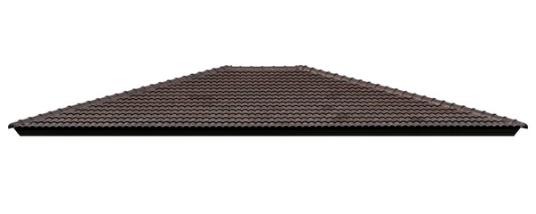 Mockup hip roof brown tile pattern