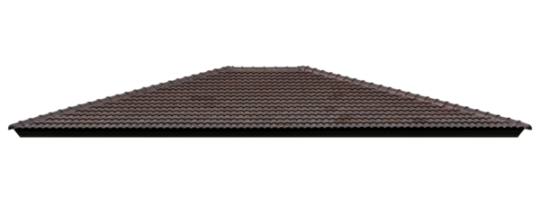 Mockup hip roof brown tile pattern