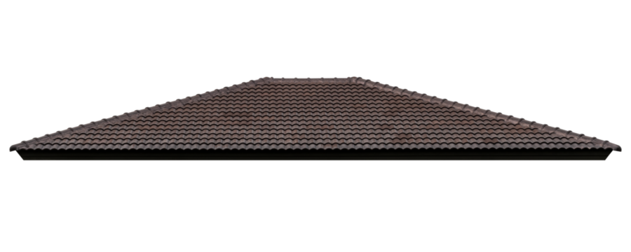 Mockup hip roof brown tile pattern
